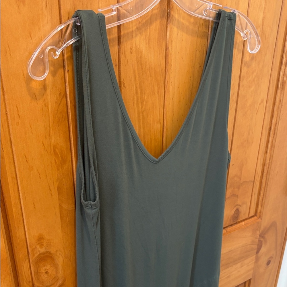 BOODY V neck jumpsuit olive green - Picture 2 of 4
